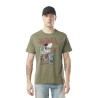 T-shirt homme col rond et print avec acid wash en coton Shark