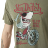 T-shirt homme col rond et print avec acid wash en coton Shark