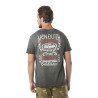 T-shirt homme col v avec print en coton Hans Black