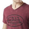 T-shirt homme col v avec traitement en coton Ron