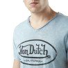 T-shirt homme col v avec traitement en coton Ron