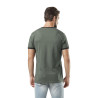 T-shirt homme col rond avec print en coton Fire Kaki