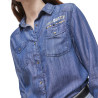 Chemise femme effet jean avec bouton Chemise femme effet jean avec bouton