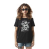 T-shirt femme en acid wash avec print en coton Snake