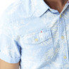 Chemise homme Chambray imprimé fleurs en coton Chemise homme Chambray imprimé fleurs en coton