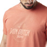 T-shirt homme col rond et print devant avec acid wash en coton Brand
