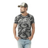 T-shirt homme col v avec traitement en coton Ron