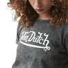 T-shirt femme col rond en acid wash avec logo en coton Kust T-shirt femme col rond en acid wash avec logo en coton Kust