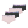 Lot de 4 shortys femme en coton bio avec ceinture sublimation