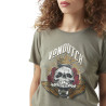 T-shirt femme col rond avec print en coton Roses T-shirt femme col rond avec print en coton Roses