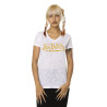 T-shirt femme en col v avec print devant Classic