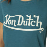 T-shirt femme col rond en slub coton avec print devant Slub T-shirt femme col rond en slub coton avec print devant Slub