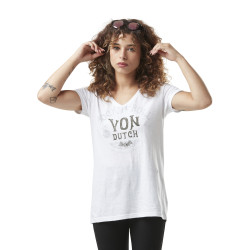 T-shirt femme en col v...