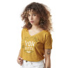 T-shirt femme en col v jersey flamme en coton Vintage T-shirt femme en col v jersey flamme en coton Vintage