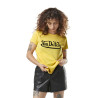 T-shirt femme col rond en slub coton avec print devant Slub T-shirt femme col rond en slub coton avec print devant Slub