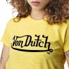 T-shirt femme col rond en slub coton avec print devant Slub T-shirt femme col rond en slub coton avec print devant Slub