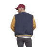 Bombers bi-matiére en feutrine avec écusson et broderie Varsity