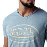 T-shirt homme col v avec traitement en coton Ron
