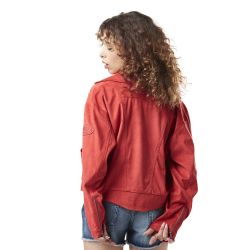 Veste femme suedine avec boutons pressions Suedine