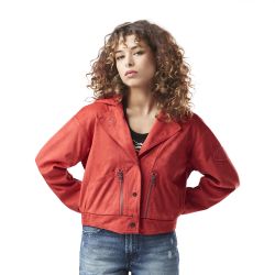 Veste femme suedine avec boutons pressions Suedine