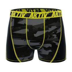 Lot de 4 Boxers homme Aktiv Sport Fluo surpiqûres colorées