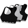 Lot de 3 brassières femme en coton Umbro élastique Noir Lot de 3 brassières femme en coton Umbro élastique Noir