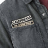 Chemise femme effet délavée avec patch Californie Chemise femme effet délavée avec patch Californie