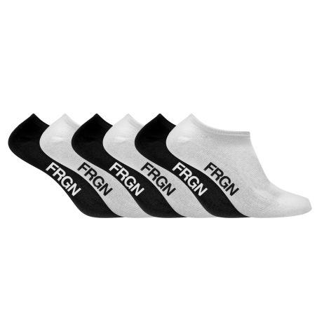 Lot de 6 paires de chaussettes tiges courtes homme Freegun noir/blanc