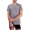 T-shirt homme en col v avec broderie sur la poitrine