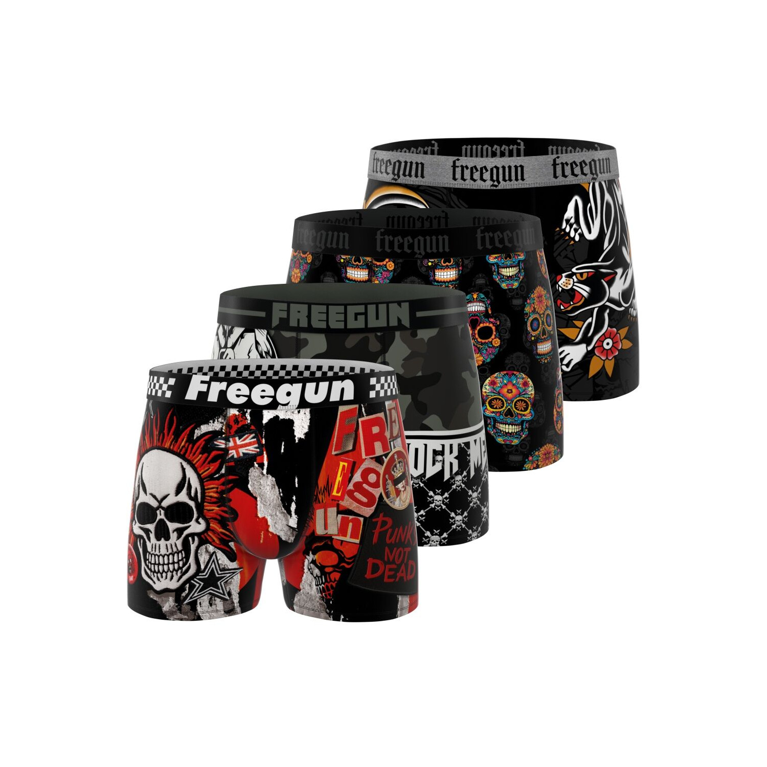 Lot de 4 boxers enfant Rock Da Summer Garantie 2 ans Lot de 4 boxers enfant Rock Da Summer Garantie 2 ans