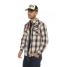Chemise à carreaux à manches longues homme avec patchs Power Chemise à carreaux à manches longues homme avec patchs Power