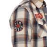 Chemise à carreaux à manches longues homme avec patchs Power Chemise à carreaux à manches longues homme avec patchs Power