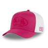 Casquette baseball premium fluo bicolore avec patch rubber print Fluo