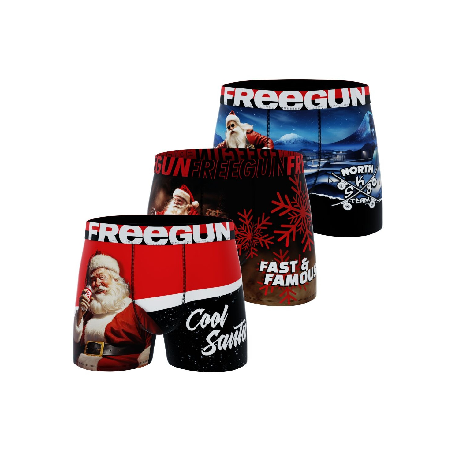 Lot de 3 boxers homme Christmas Garantie 2 ans Lot de 3 boxers homme Christmas Garantie 2 ans