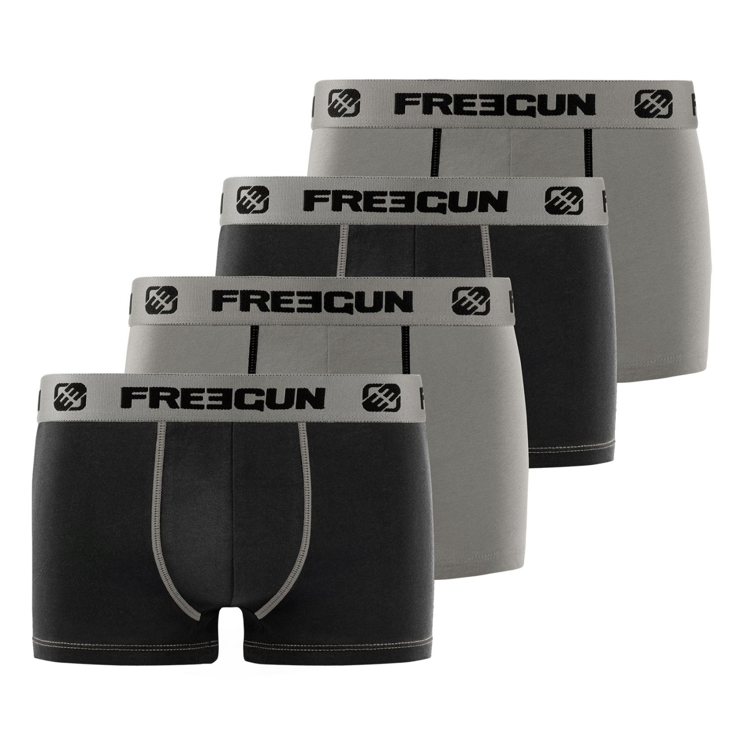 Lot de 4 Boxers homme coton Gris Lot de 4 Boxers homme coton Gris
