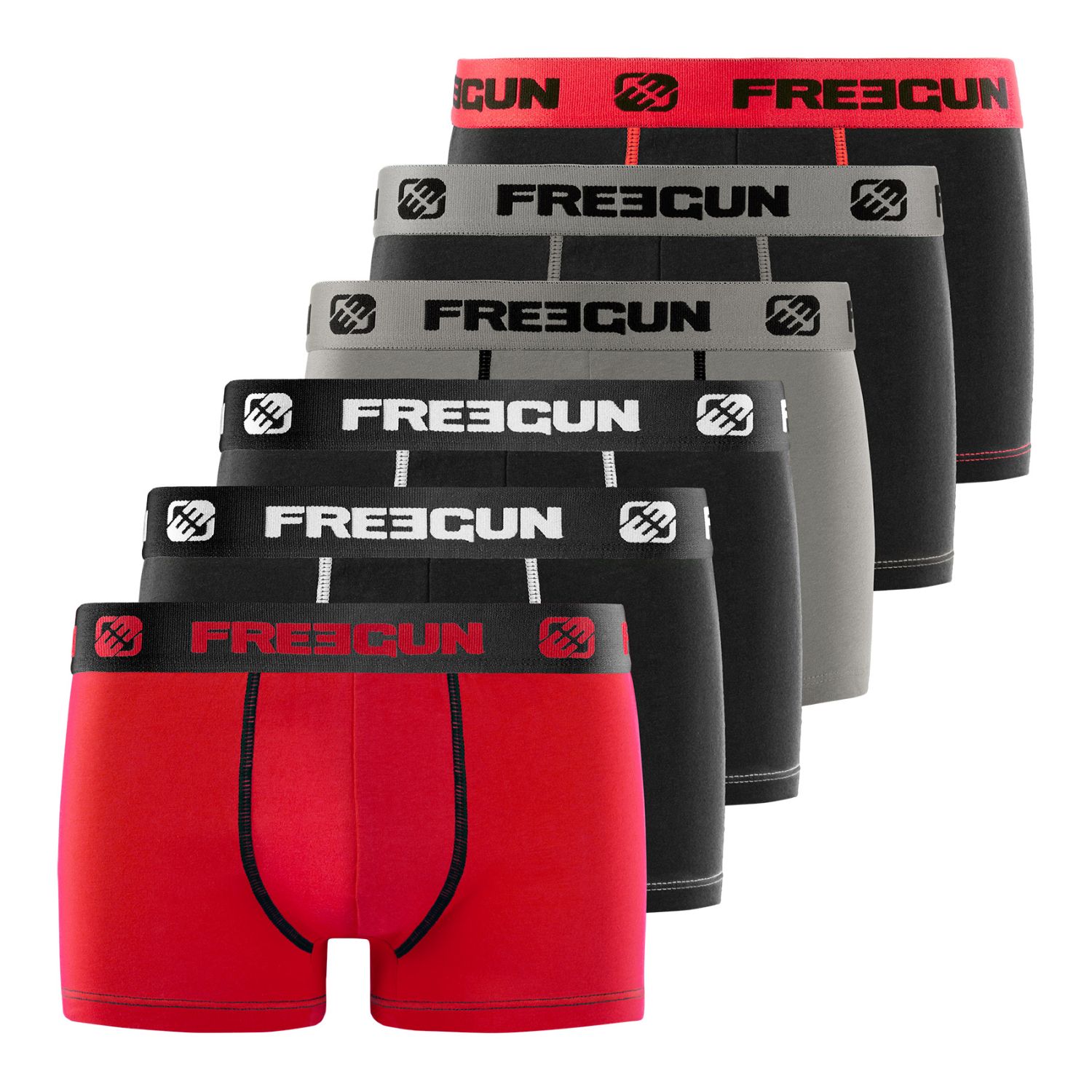Lot de 6 Boxers coton homme Uni Lot de 6 Boxers coton homme Uni