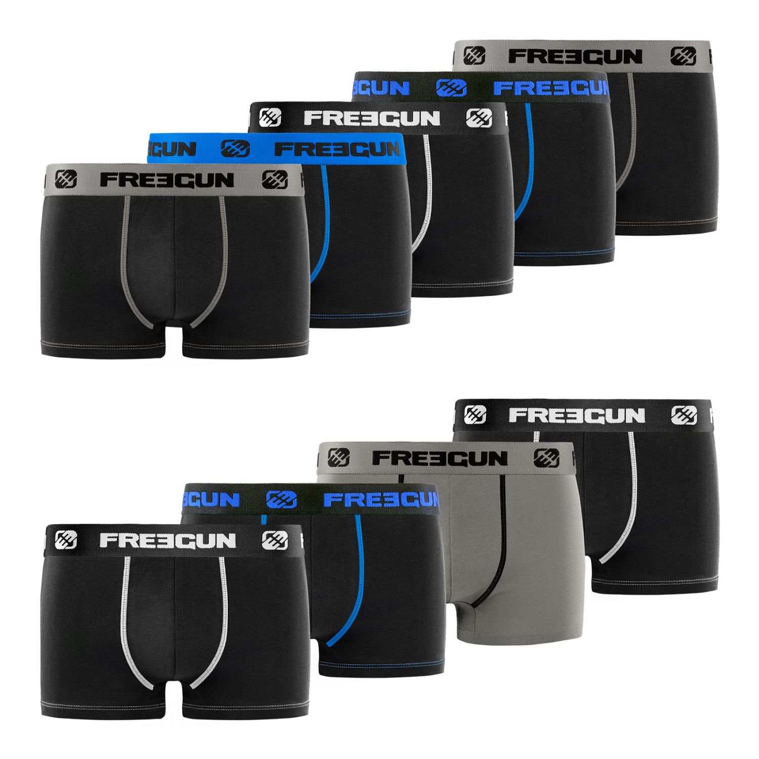 Lot de 9 Boxers coton homme E1