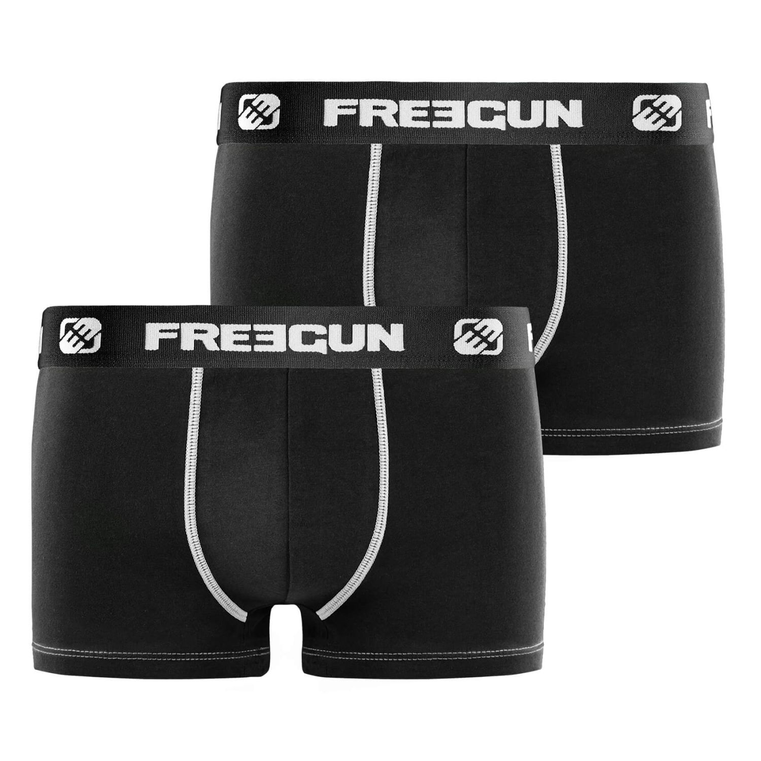 Lot de 2 Boxers garçon coton Noir Lot de 2 Boxers garçon coton Noir