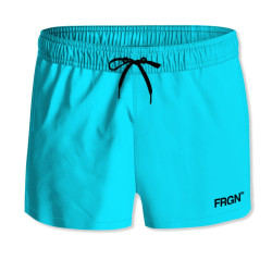Boxer de bain garçon uni avec logo rubber print noir