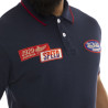 Polo homme manches courtes col boutonné avec patchs Superior