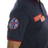 Polo homme manches courtes col boutonné avec patchs Superior