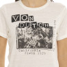T-shirt pailleté col rond manches courtes femme Photo Journal