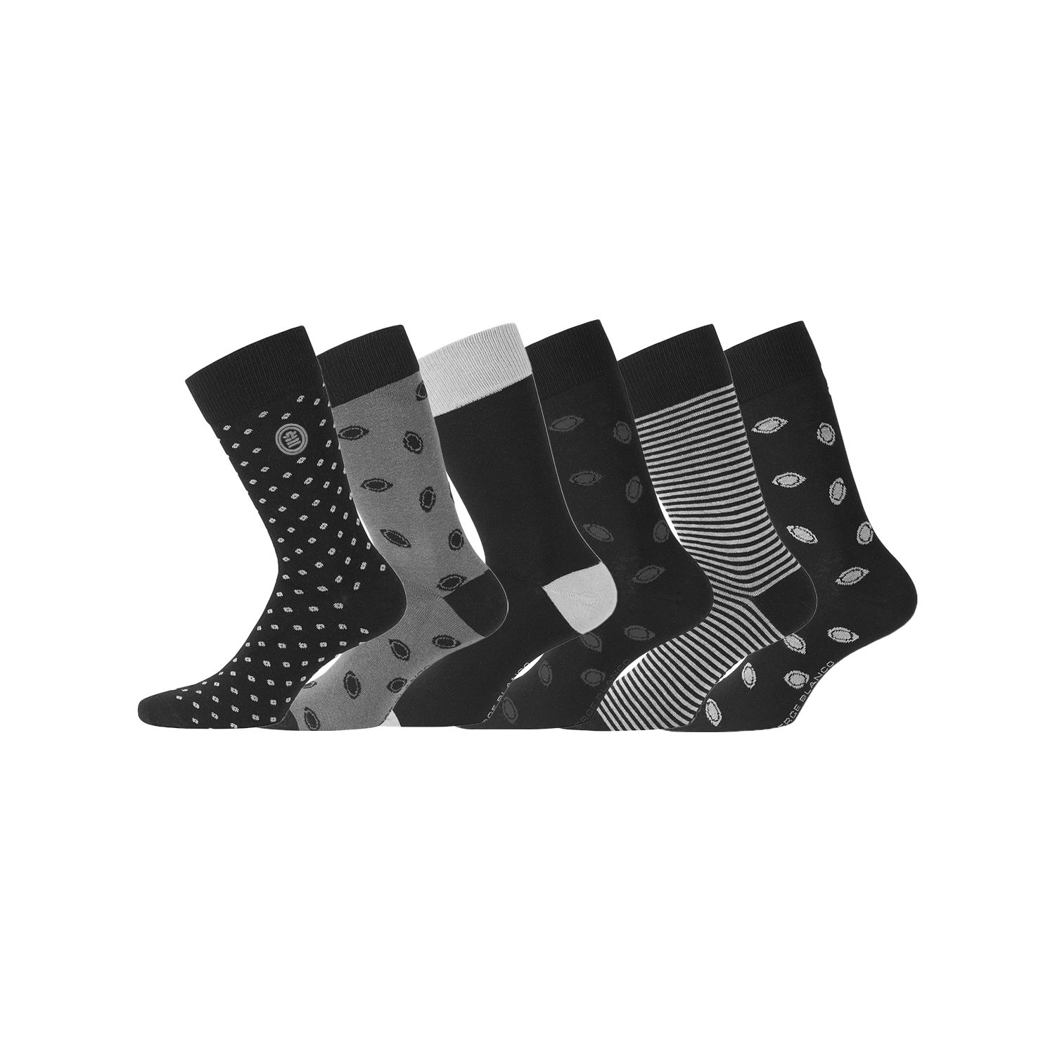 Lot de 6 Paires de Chaussettes de ville coton homme