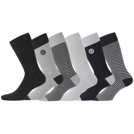 Lot de 6 Paires de Chaussettes de ville coton homme