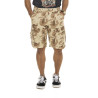 Bermuda homme en canvas imprimé camouflage avec patchs Cargo