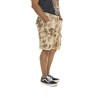 Bermuda homme en canvas imprimé camouflage avec patchs Cargo