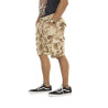 Bermuda homme en canvas imprimé camouflage avec patchs Cargo