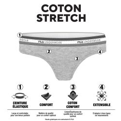 Lot de 3 strings femme uni