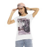 T-shirt à col rond manches courtes femme Photoprint Moto