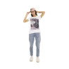 T-shirt à col rond manches courtes femme Photoprint Moto